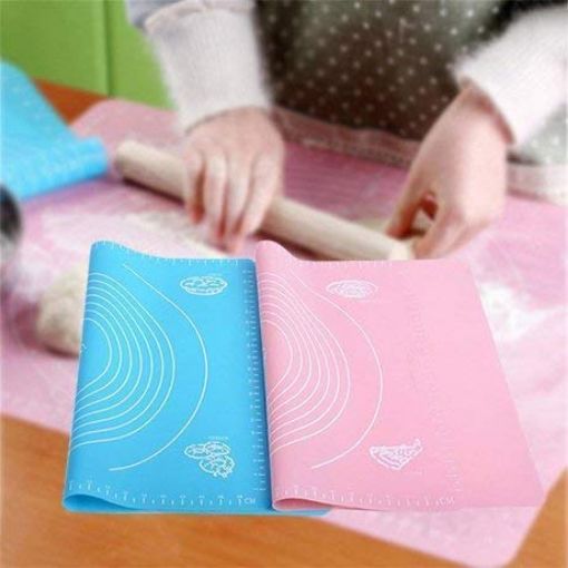 Picture of Roti Matt ( 50*40) Non-Stick Silicon Reusable Pastry Fondant Dough Roti Chapati Rolling Baking Sheet Mat Table Placemat Pad Roti Making Matt Rolling Baking Sheet