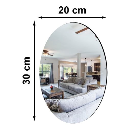 Picture of Oval Shape Wall Sticker Mirror  Frameless Oval Mirror  Plastic Sheet Gives A Mirror Effect Wall Sticker