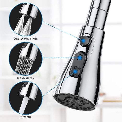 Picture of movable turbo 360 Degree Movable Faucet Sink Faucet Shower 3 Modes Water Saving Faucet Movable Faucet