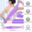 Picture of Silicon Double Side Shower Exfoliating Belt Removes Bath Towel, Rub Back Mud Silica Gel Bath Towel Shower Strap Deep Clean & Massage  Aloe-Vera Fragrance lz Body Wash Silicone Body Scrubber Belt Double Side Shower