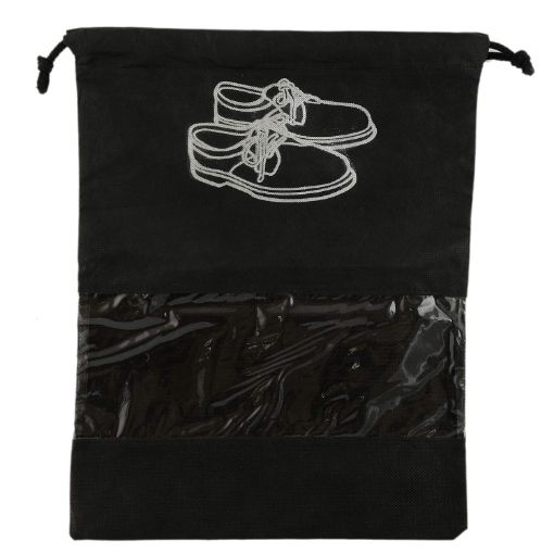 Picture of Shoe Cover Bag Shoe Cover String Bag Organizer Shoe Print & Non Woven Material Transparent Window