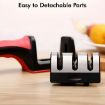 Picture of Manual Knife Sharpener 3 Stage Sharpening Tool for Ceramic Knife and Steel Knives Easy Manual Sharpening Handle Knife Sharpener Tool with Removable Head Grinder for Fine Grinding Coarse Knife Sharpening