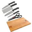 Picture of Stainless Steel Kitchen Set Knife Set with Wooden Chopping Board Set with Wooden Chopping Board Scissor Vegetable Meat Cutting Knifes Set knives set Knives Set with Knife Scissor wooden board