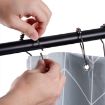 Picture of Steel Curtain Rings Shower Curtain Hooks Shower Rings for Curtain Rolling Shower Curtain Hook