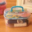 Picture of Double Layer Portable Travel Sewing Kits Box with Color Needle Threads Scissor pin Hand Work Sewing Box Handwork Accessories