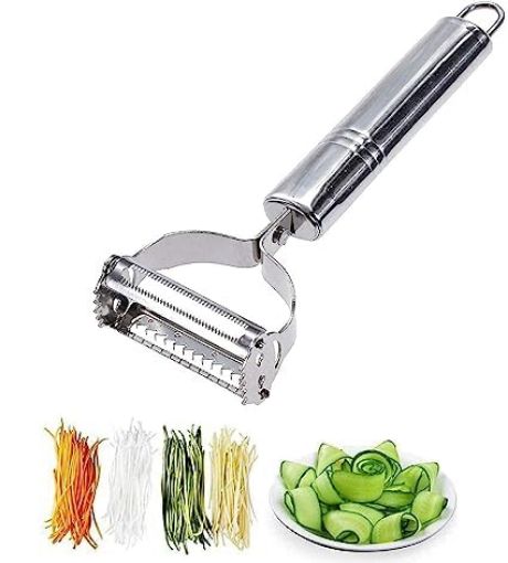 Picture of Steel Peeler Stainless Steel 2 in 1 Julienne Vegetable Peeler 2 in 1 Vegetable and Fruit Peeler 2 IN 1 PEELER