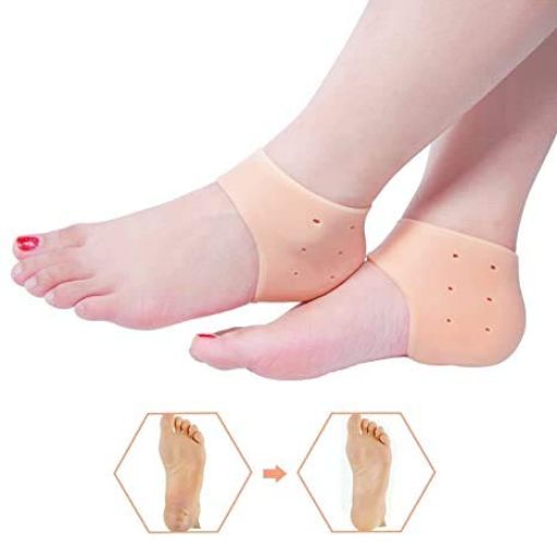 Picture of Heel socks Silicone Gel Heel Socks Protection for Men and Women for Dry Hard Cracked Heel Repair Pad Swelling & Pain Relief Plantar Fascistic Foot Care Cushion Support