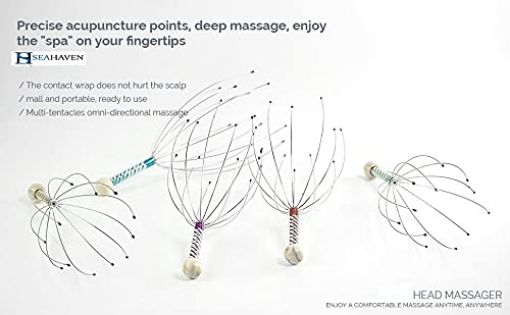 Picture of Manual Head Massager Hand Held Scalp Head Massager Pain Relief And Hair Growth Head Massager Neck Massage Octopus Scalp Stress Relax Spa Therapy Dealing Head Massager for Pain Relief Relaxing Hair Massage Scalp Scratcher