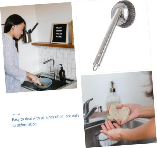 Picture of Steel Ball Dish Cleaning Brush DISH CLEANING BRUSH Dish Scrubber Cleaning Brush