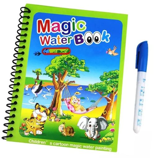 Picture of Children Magic Water Coloring Book with Magic Pen Fun and Learn Cartoon Educational Drawing Pad