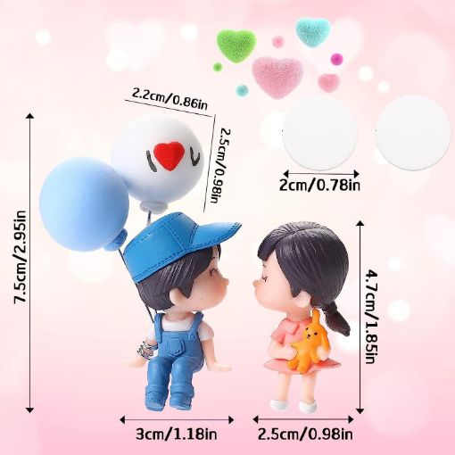 Picture of car decoration  cute cartoon couple balloon ornament  resin balloon couple Love Couple