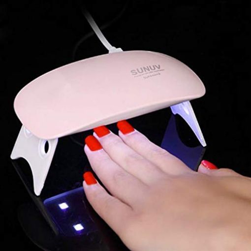 Picture of Mini UV LED Nail Lamp, Portable Gel Light Mouse Shape Pocket Size Nail Dryer with USB Cable for all Gel Polish(Pink) Nail Polish Dryer USB Mini Sun