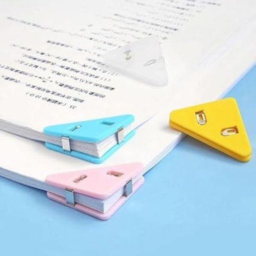 Picture of Mini Corner Clips   Bookmark Transparent Solid Colorful Page Holder  Page Holder  Paper Clip  Colorful Page Holder   Corner Paper Clip