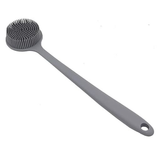 Picture of Long Handle Bath Brush Silicone Back Scrubber Silicone Body brush Shower Bath Brush