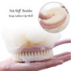 Picture of Bath Brush with 2-in-1 Bristles and Loofah Back Scrubber Bath Mesh Sponge with Curved Long Handle for Wet or Dry BATH BRUSH LUFA BATH LUFA