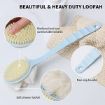 Picture of Bath Brush with 2-in-1 Bristles and Loofah Back Scrubber Bath Mesh Sponge with Curved Long Handle for Wet or Dry BATH BRUSH LUFA BATH LUFA