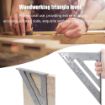 Picture of Premium Aluminum Alloy Double Side 90 Degree Right Angle Triangle Scale Ruler with Metric Inch Measurement Hand Tool  90 Degree Triangle Ruler Carpenter Tool