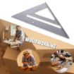 Picture of Premium Aluminum Alloy Double Side 90 Degree Right Angle Triangle Scale Ruler with Metric Inch Measurement Hand Tool  90 Degree Triangle Ruler Carpenter Tool