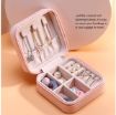 Picture of Jewellery Organiser Box Portable Travel Jewellery Organiser Pouch Jewellery Organiser PU Leather Zipper Portable Storage Box Case