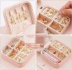 Picture of Jewellery Organiser Box Portable Travel Jewellery Organiser Pouch Jewellery Organiser PU Leather Zipper Portable Storage Box Case