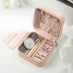 Picture of Jewellery Organiser Box Portable Travel Jewellery Organiser Pouch Jewellery Organiser PU Leather Zipper Portable Storage Box Case