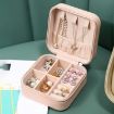 Picture of Jewellery Organiser Box Portable Travel Jewellery Organiser Pouch Jewellery Organiser PU Leather Zipper Portable Storage Box Case