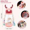 Picture of Cartoon Water Bottle with Straw Kids Water Bottle Travel School Cute Animal Baby Water Bottle