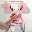 Picture of Cartoon Water Bottle with Straw Kids Water Bottle Travel School Cute Animal Baby Water Bottle