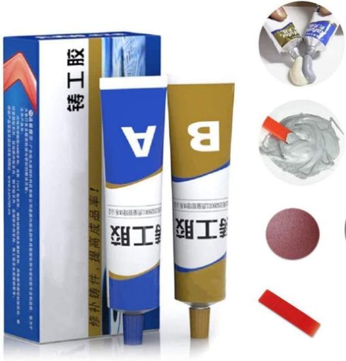 Picture of CASTER GLUE NEW GUM NEW GAM SILVER GLUE HEAVY GLUEAB Caster glue Casting adhesive Industrial repair agent Casting Metal Cast iron Trachoma Stomatal Crackle Repair