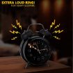 Picture of Vintage Twin Bell Alarm Clock with Night Led Light TWIN BELL BLACK CLOCK SMALL