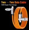 Picture of Orange 4 in 1 Orange  Charging Cable Elastic Data Cable Usb 4 in 1 Charging Cable Charging Cable  4 in 1 Multiple USB Fast Charger Cord