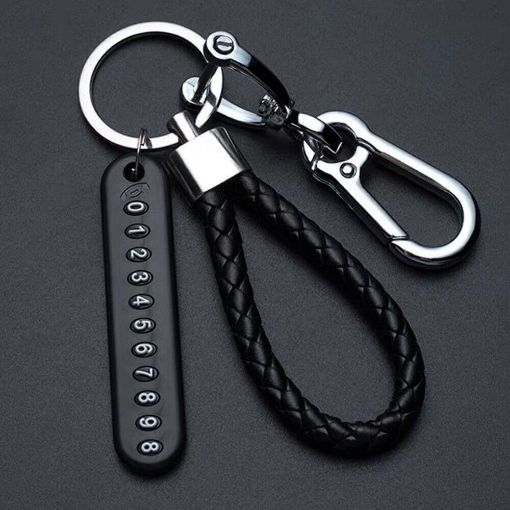Picture of Car Keychain with Phone Number Phone Number Pendant Car Keychain