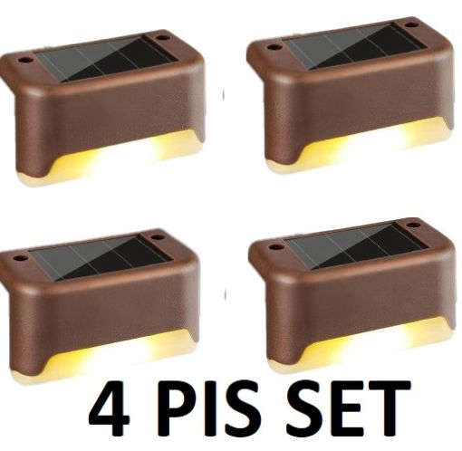 Picture of Waterproof LED Deck Light  Warm White Solar Stair Lamp (4 PIS) Solar Powered Step Led Light