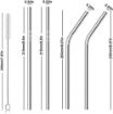 Picture of steel strove Stainless Steel Reusable SS 304 Food Grade Beverage Drinking Straws with Straw Cleaning Brush BPA Free Metal for Smoothies