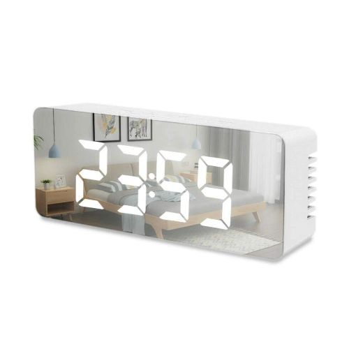 Picture of Mirror Clock  Digital LED Alarm Clock Mirror Alarm Clock   Mirror Digital Led Alarm Clock for Heavy Sleepers Kids