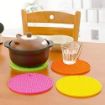 Picture of Round Silicone Hot Pot Holder Mat Heat Resistant Disc Pads Kitchen Insulation Anti-Slip Coasters Dining Table Mat silica gel pot holder dining pad Silicone Pot Holders Hot Pads coaster Cup Insulation Mat