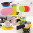 Picture of Round Silicone Hot Pot Holder Mat Heat Resistant Disc Pads Kitchen Insulation Anti-Slip Coasters Dining Table Mat silica gel pot holder dining pad Silicone Pot Holders Hot Pads coaster Cup Insulation Mat