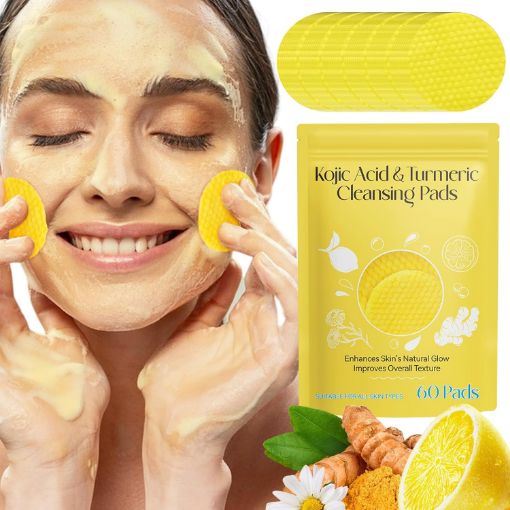 Picture of Kojic Acid Cleansing Pads Kojic Acid Pads Turmeric Cleansing Pads for Dark Spots