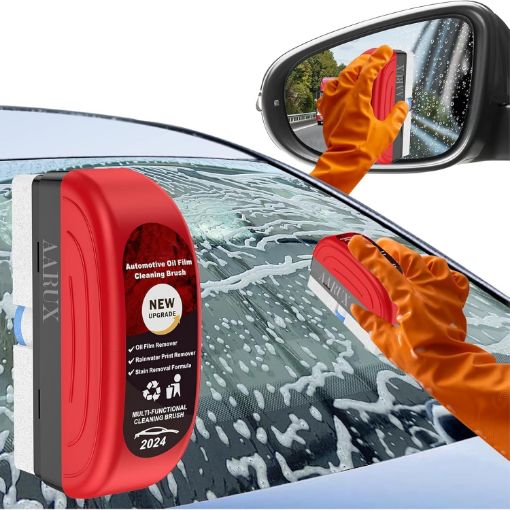Picture of Car Film Cleaning Brush Windshield Cleaner Oil Film Remover for Glass Water Spot Remover for Glass Surfaces