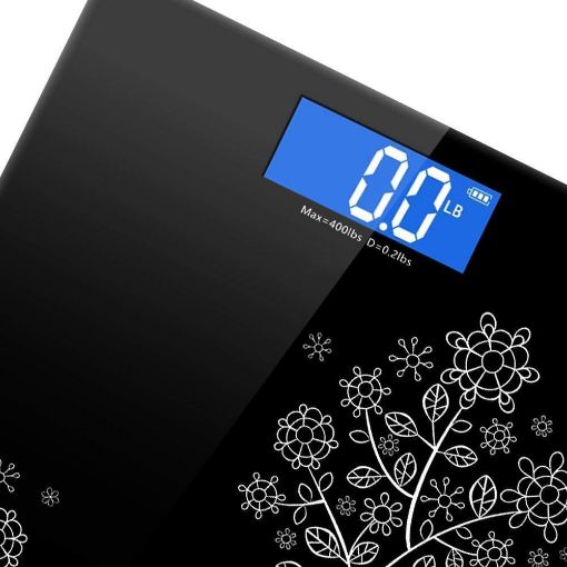 Picture of Digital Body Weight Bathroom Scale Electronic Thick Tempered Glass & LCD Display Health Body Weight Scales