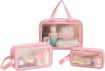 Picture of 3 PCS WASH BAG 3 PIS WASH BAG Cosmetic Wash Bag Makeup Pouch Bag Travel Transparent Toiletry Waterproof Zipper Wash Bag Household Grooming Kit Portable Organizer Case Carry Pouch