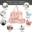 Picture of 3 PCS WASH BAG 3 PIS WASH BAG Cosmetic Wash Bag Makeup Pouch Bag Travel Transparent Toiletry Waterproof Zipper Wash Bag Household Grooming Kit Portable Organizer Case Carry Pouch