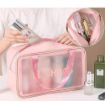 Picture of 3 PCS WASH BAG 3 PIS WASH BAG Cosmetic Wash Bag Makeup Pouch Bag Travel Transparent Toiletry Waterproof Zipper Wash Bag Household Grooming Kit Portable Organizer Case Carry Pouch