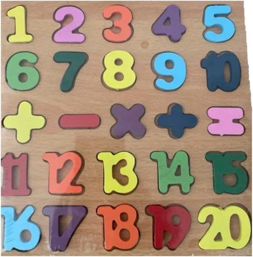 Picture of Wooden Number Puzzle Numbers Learning Toy  Wooden Puzzle with Large Colourful Numbers