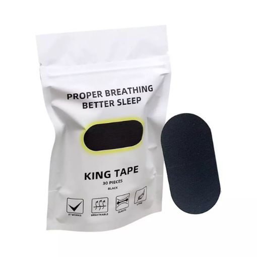 Picture of Black Sleep Strips BREATH FIX Mouth Tape  Mouth Tape Nasal Breathing  Breath Fix Mouth Tape Mouth Strips 30 PCS Mouth Tape