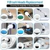 Picture of 9 in1 Electric Scrubber Brush Cordless Cleaning Brush with 9 Replaceable Brushes and Adjustable Extension Handle Electric Spin Scrubber 9 IN 1 BRUSH 9 IN 1 CLEANING BRUSH