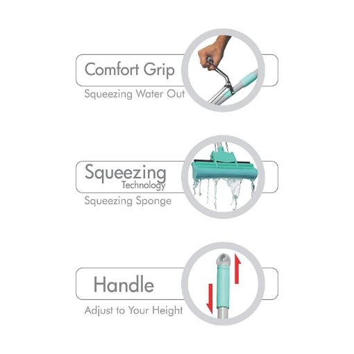 Picture of SQUEEZE SPONGE MOP Switch Floor Cleaning Squeeze Mop with AFloor Cleaning Squeeze Mop with Adjustable Telescopic Handle djustable Telescopic Handle