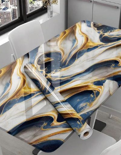 Picture of BLUE GOLD MARBEL FOIL Marble Wallpaper