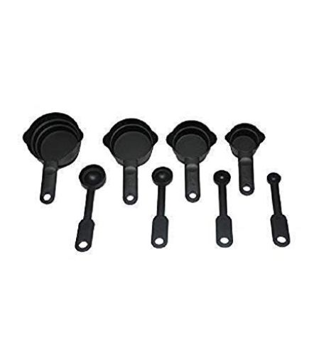 Picture of Kitchen Measuring Cups and Spoons  Bakeware 8 Pcs Plastic Baking and Cooking Measurement Set 4 Measuring Cups and 4 Spoons