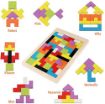 Picture of Wooden Tetris Jigsaw Puzzle Wooden Puzzles Brain Teasers Toy Colorful Jigsaw Game Wood Montessori Intelligence STEM Educational Gift